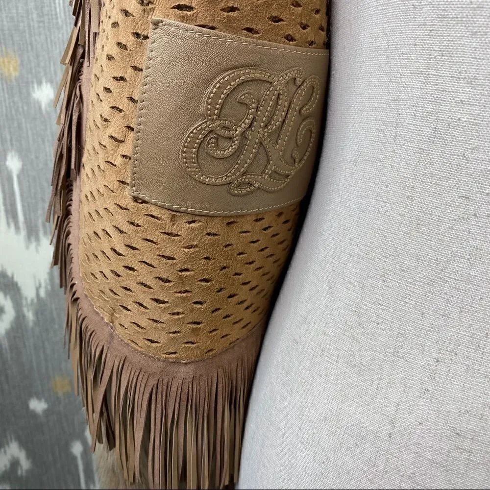 Ralph Lauren ‘15 Collection Tan Italian Lamb Shearling & Suede Fringe Jacket - Picture 8 of 16
